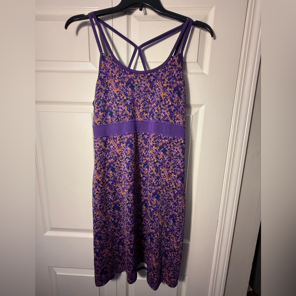 Gaiam Purple Orange Strappy Back Built In Bra Athletic Dress